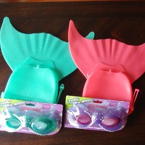 Mermaid Sets- 2 googles and 2 tails- NEW